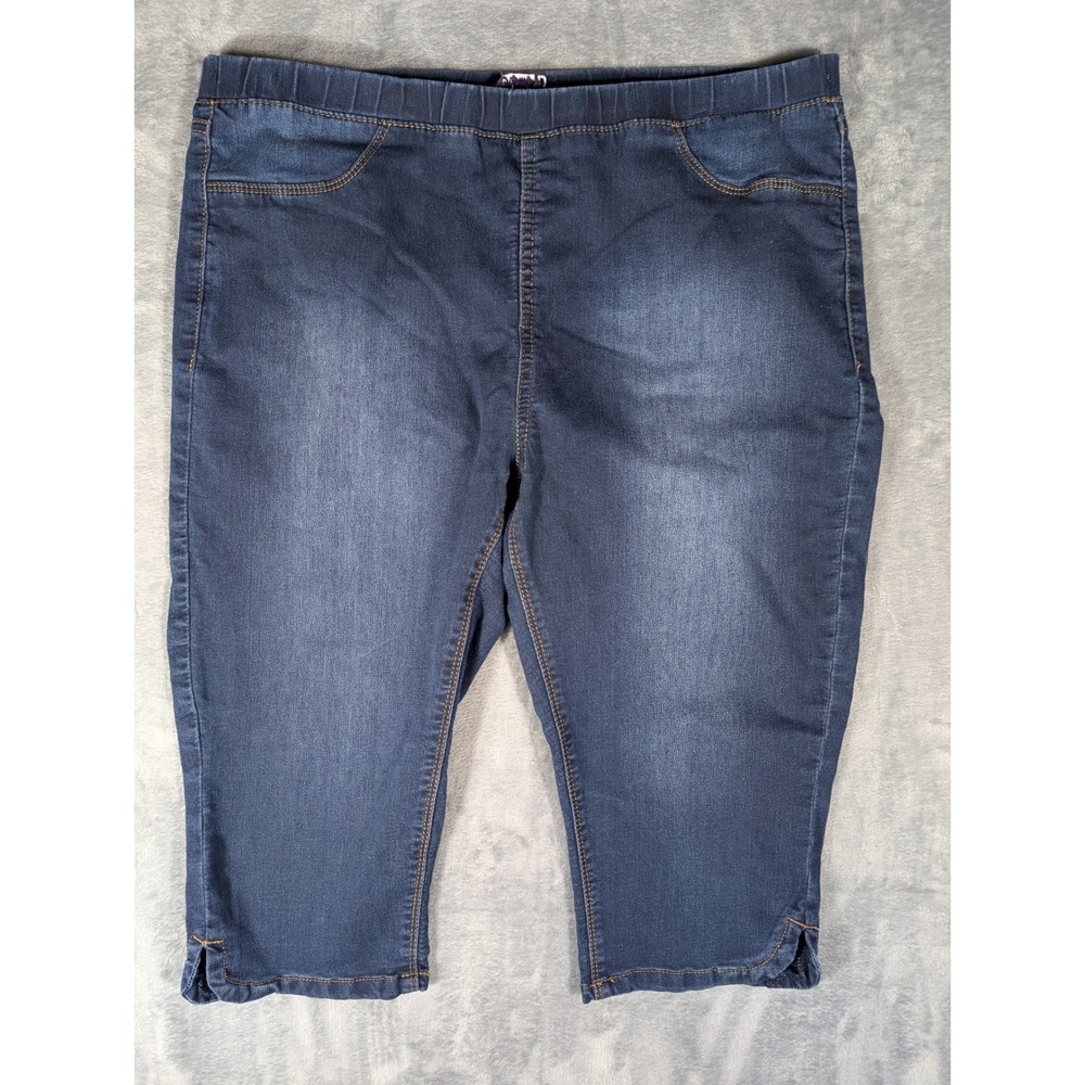Royalty For Me Women's Dark Wash Crop Jeggings Slim Fit Elastic Waist Size 12